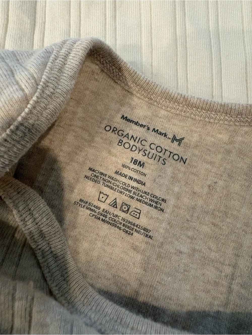 Ribbed Cotton 18M Bodysuits